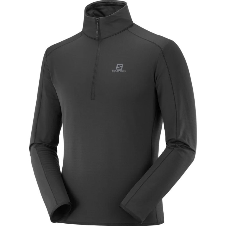 Sudaderas Salomon Essential Lightwarm Half Zip Hombre Negros | MX FXMV371